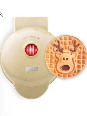 Dash Reindeer Mini Waffle Maker - Beige Brand New in the box!